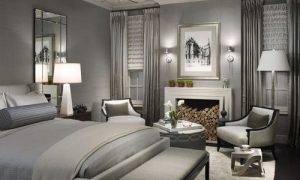 Спокойный дизайн спальни в серых тонах