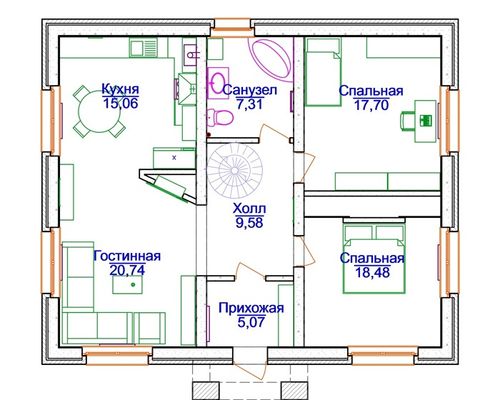 План одноэтажного дома