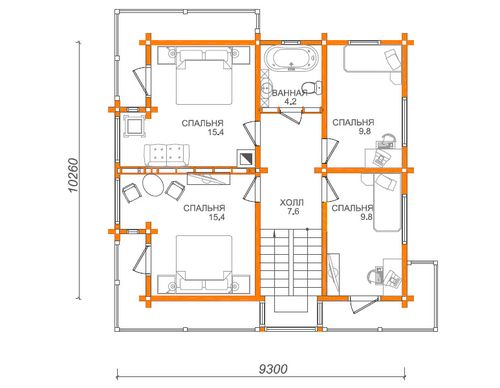 Планировка квадратного дома