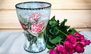 Идеи декупажа стеклянной вазы